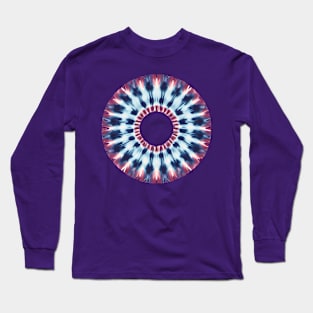 Japanese Shibori Cirle Mandala Design Long Sleeve T-Shirt